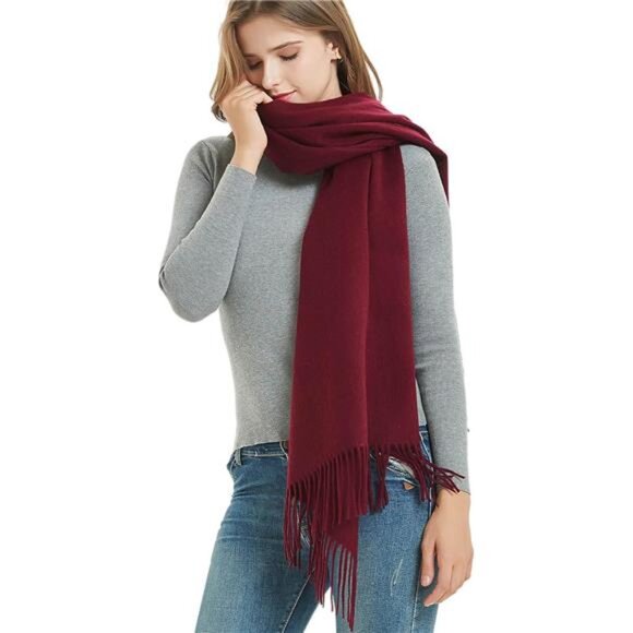 Wool Scarf Soft Warm Winter Scarves Wraps for Women and Unisex